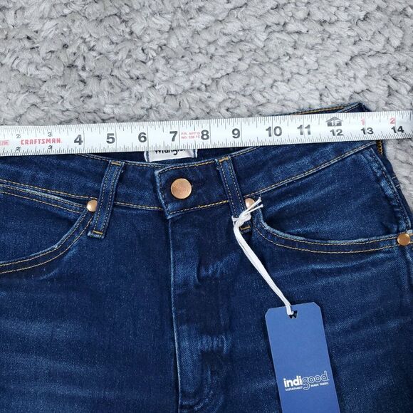 Wrangler Wild West 603 High Rise Straight Jeans Stretch Blue Size 26x28 Cropped - Picture 7 of 10